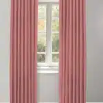 Herringbone Plains - Rose Pink Ripple Fold Drapes