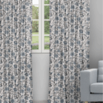 Chelsea Floral - Pine Color Ripple Fold Drapes