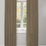Herringbone Plains - Fossil Coffee Custom Curtains