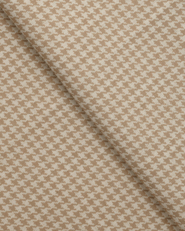 Classic Houndstooth - Camel Ripple Fold Drapes - Image 3