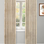 Coastal Stripes - Taupe Ripple Fold Drapes