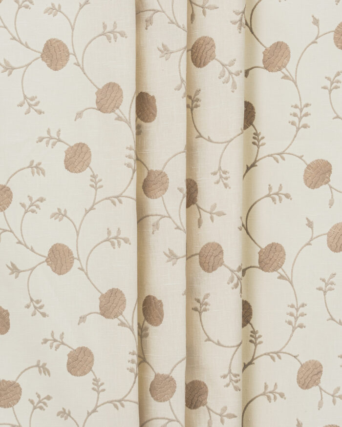 Embroidered  Pecan - Walnut Custom Curtains - Image 4