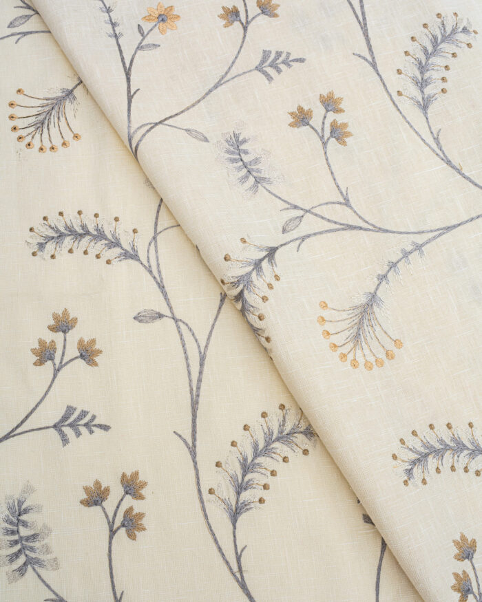 Embroidered Silvy - Ash Gray Custom Curtains - Image 3
