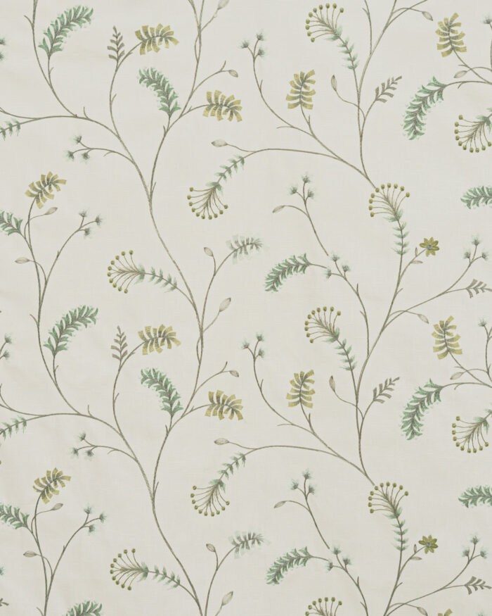 Embroidered Silvy - Sage Green Custom Curtains - Image 4