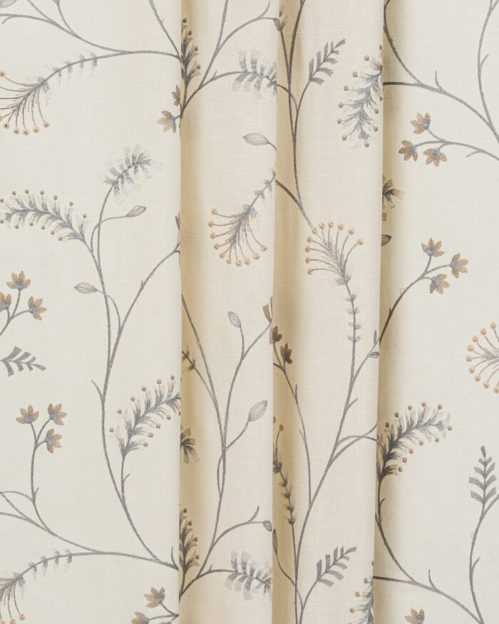 Embroidered Silvy - Ash Gray Custom Curtains - Image 4