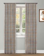 Farmhouse Plaid Check - Storm Custom Curtains