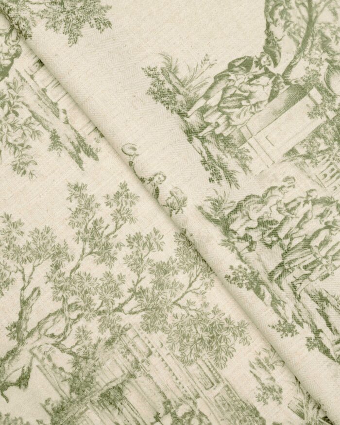 French Toile - Sea Green Custom Curtains - Image 2