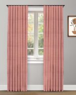 Gingham Check - Crimson Red Custom Curtains