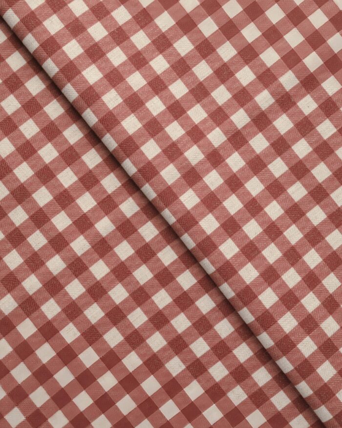 Gingham Check - Crimson Red Custom Curtains - Image 2