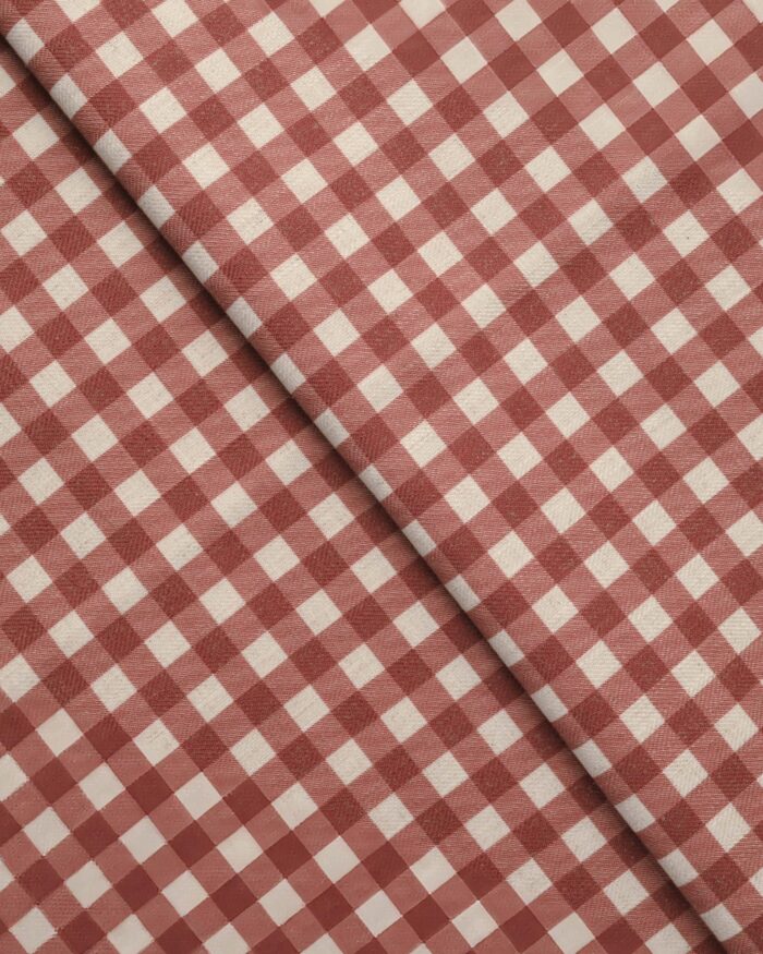 Gingham Check - Crimson Red Custom Curtains - Image 2