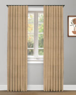 Gingham Check - Mustard Ripple Fold Drapes