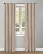 Herringbone Plains - Bark Brown Custom Curtains