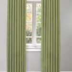 Herringbone Plains - Kiwi Green Custom Curtains