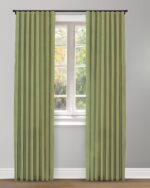 Herringbone Plains - Kiwi Green Custom Curtains