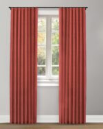 Herringbone Plains - Misty Red Custom Curtains
