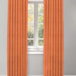 Herringbone Plains - Orange Carrot Custom Curtains