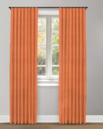 Herringbone Plains - Orange Carrot Custom Curtains