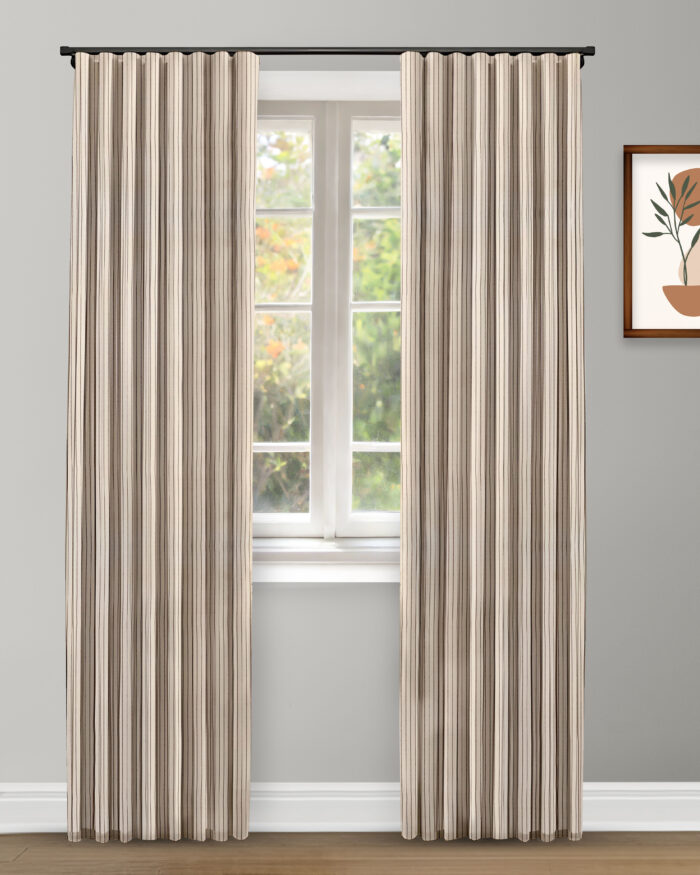 Lincoln Stripes - Graphite Custom Curtains - Image 1