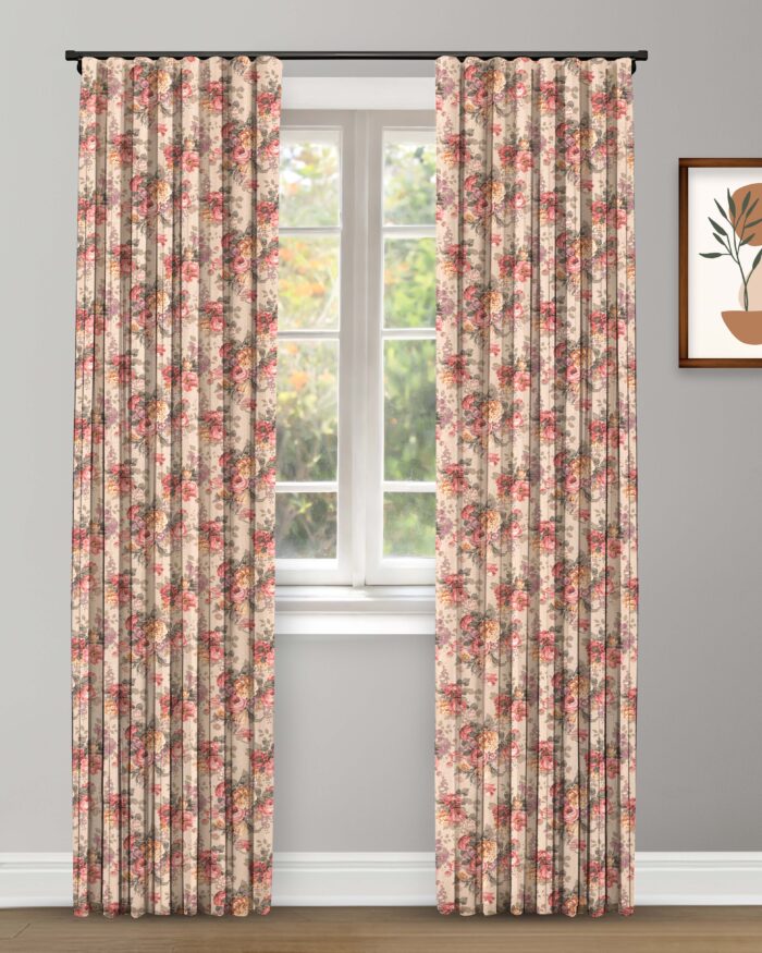 Vintage Floral Collection - Misty Rose Custom Curtains - Image 1