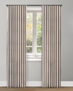 Vintage Linen Stripes - Camel Ripple Fold Drapes