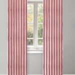 Vintage Linen Stripes - Misty Rose Ripple Fold Drapes