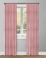 Vintage Linen Stripes - Misty Rose Ripple Fold Drapes