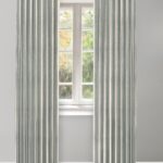 Vintage Linen Stripes - Sea Foam Ripple Fold Drapes