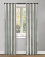Vintage Linen Stripes - Sea Foam Custom Curtains
