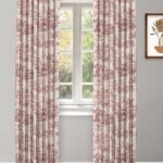 French Toile - Misty Rose Ripple Fold Drapes