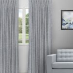 Almond - Dusky Blue Custom Curtains