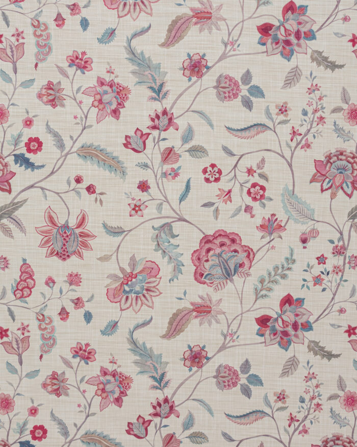 Blooming Spring - Pink Linen Fabric Swatch - Image 2