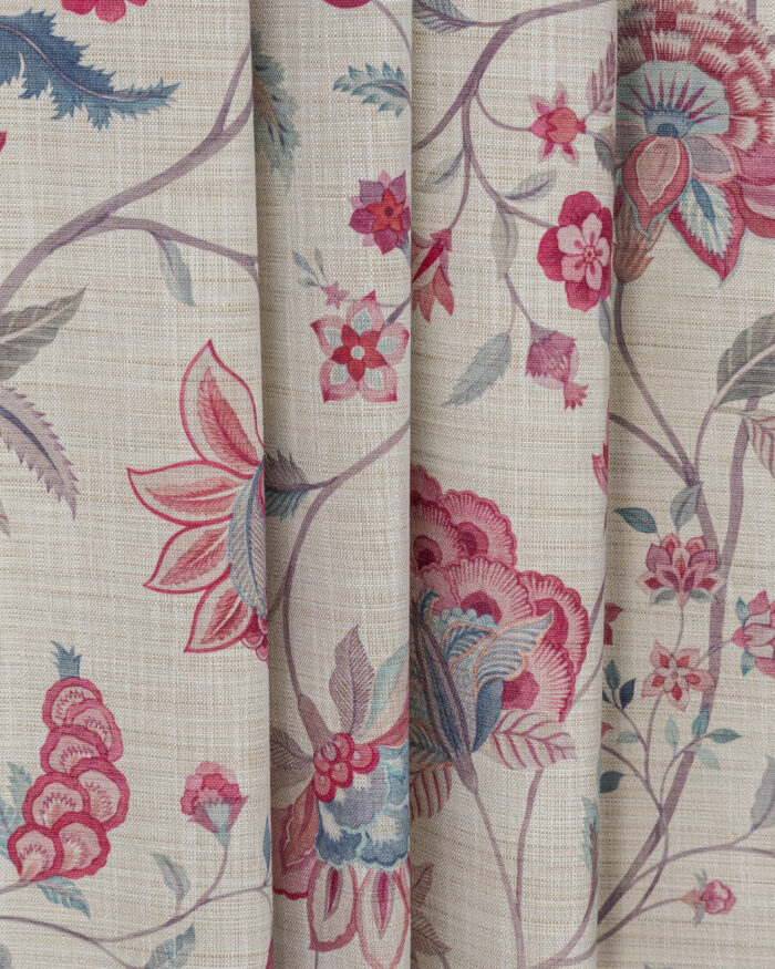 Blooming Spring - Pink Linen Fabric Swatch - Image 1
