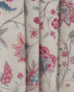 Blooming Spring - Pink Linen Ripple Fold Drapes