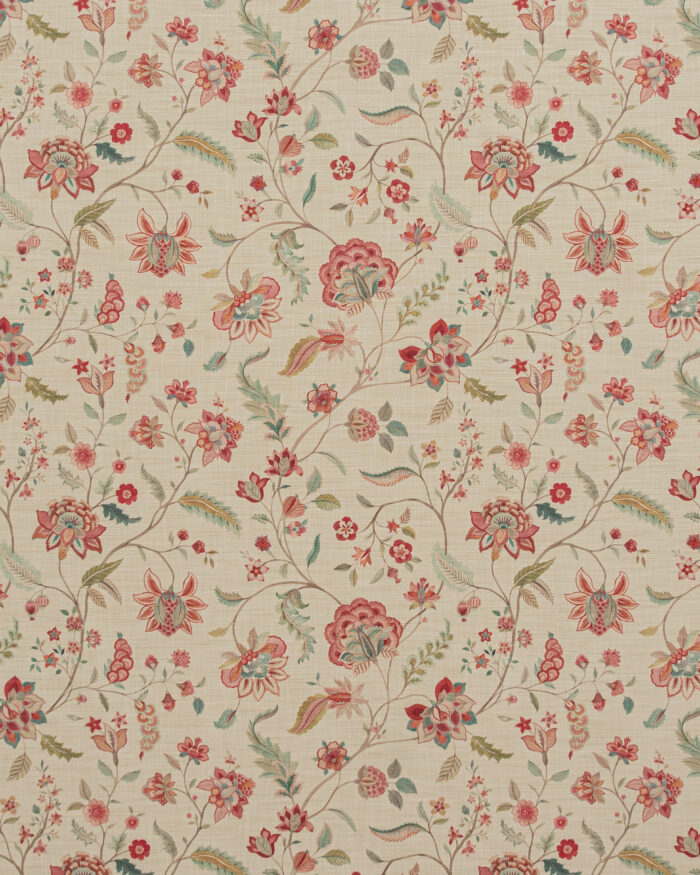 Blooming Spring - Tangerine Red Fabric Swatch - Image 4