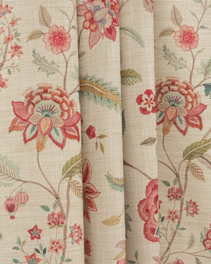Blooming Spring - Tangerine Red Fabric Swatch - Image 1