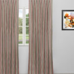 Boardwalk Stripe - Rusty Clay  Custom Curtains