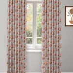 Vintage Floral Collection - Tangerine Ripple Fold Drapes