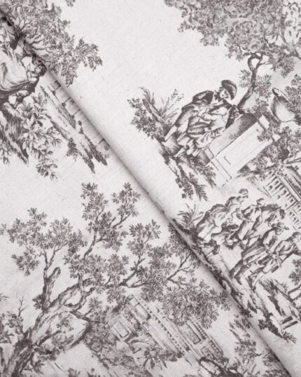 French Toile  - Brown Fabric Swatch