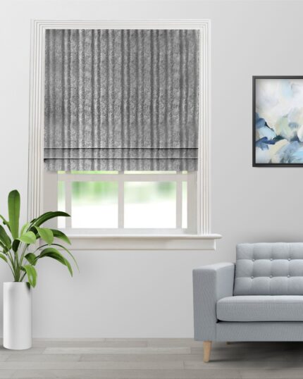 Textured Ambro - Ash Gray Roman Shades