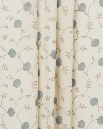 Embroidered Pecan - Dew Ripple Fold Drapes