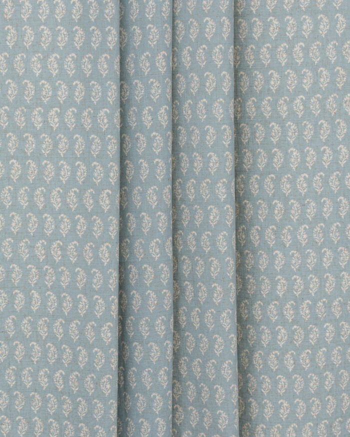 Vintage Paisley - Pool Blue Custom Curtains - Image 2