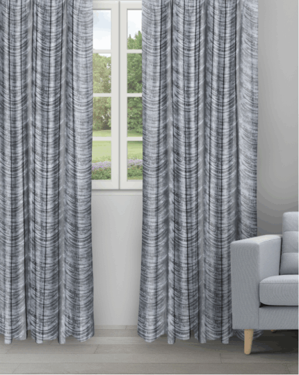 The Shining Wave - Zinc Ripple Fold Drapes
