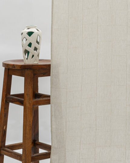 Buffalo Striped Semi Sheer Curtains - Sand