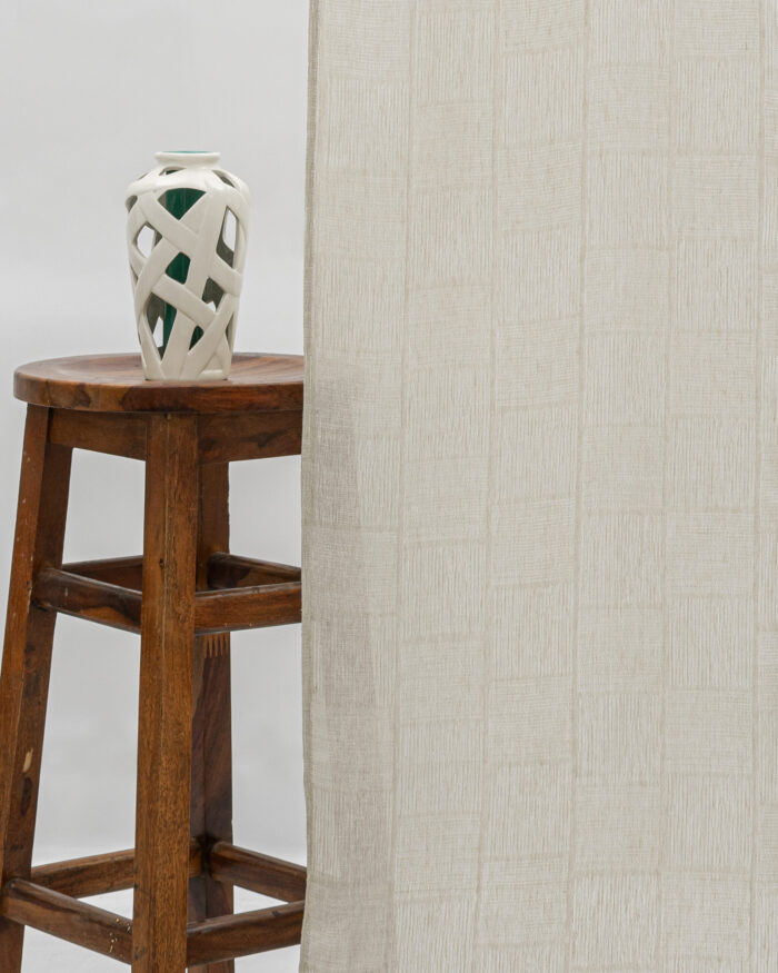 Buffalo Striped Semi Sheer - Sand - Curtain Buffalo Striped Semi Sheer Curtains - Sand - Image 1