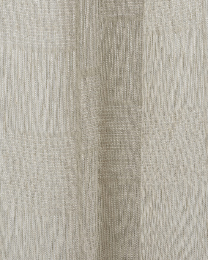 Buffalo Striped Semi Sheer - Sand - Folded Buffalo Striped Semi Sheer Curtains - Sand - Image 2