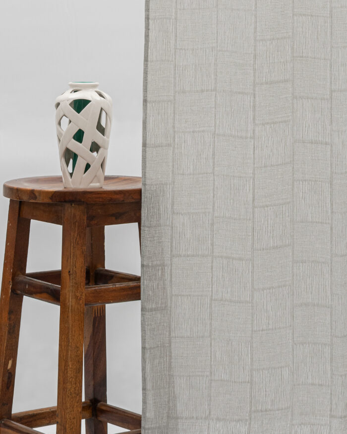 Buffalo Striped Semi Sheer Curtains - Gray - Image 1