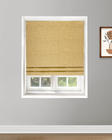 Classic Houndstooth - Mustard Roman Shades