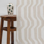 Cosmo Striped Semi Sheer Curtains - Beige