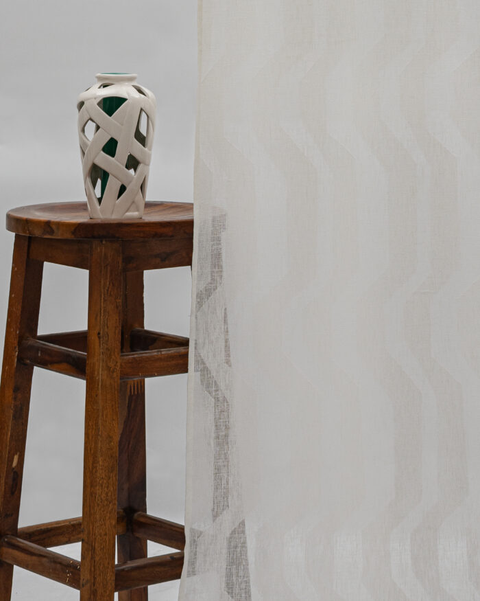 Cosmo Striped Semi Sheer Curtains - Dove - Image 1
