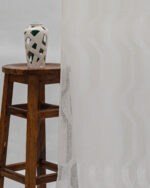 Cosmo Striped Semi Sheer Ripple Fold Curtains- Dove